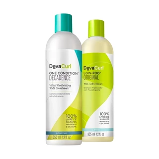 Kit Deva Curl Low Poo Shampoo 355ml, Condicionador One Condition 355ml