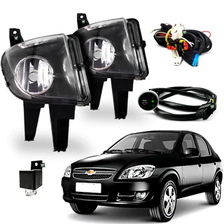 Kit Farol Auxiliar Milha Prisma 2007 2008 2009 2010 2011 2012 Botao Touch