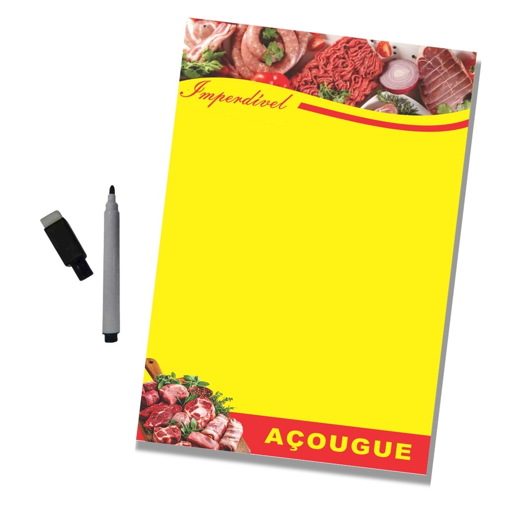 10 Placas Cartaz Açougue PreçoEscreve e Apaga 14x20
