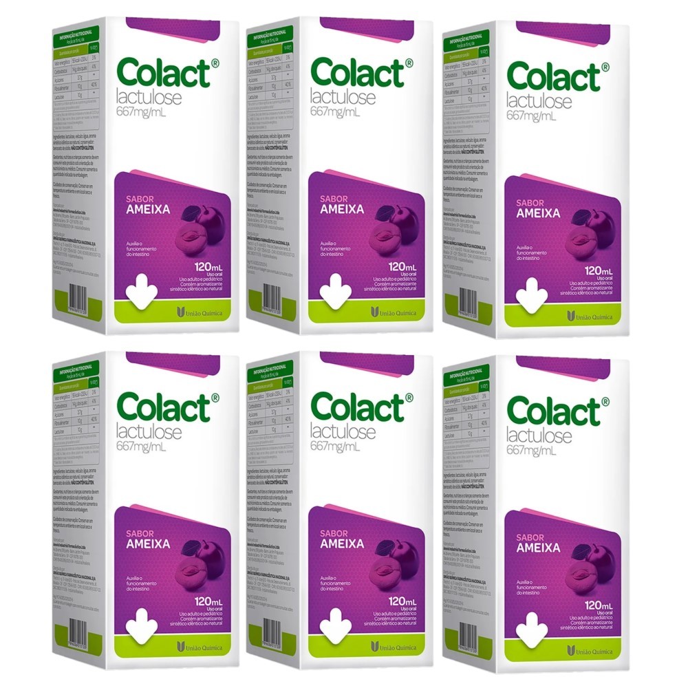 Kit 6 Suplemento Colact Sabor Ameixa 120mL - União Química | Shopee Brasil