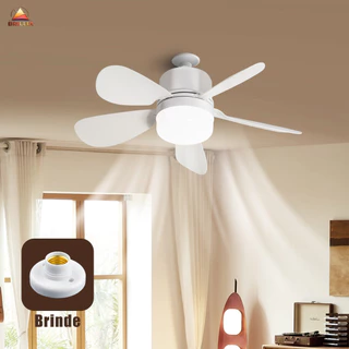 Ventilador de Teto com Luz para Pequenos Espaços Controle Remoto Instalação Fácil Silencioso Bivolt em Oferta na Shopee