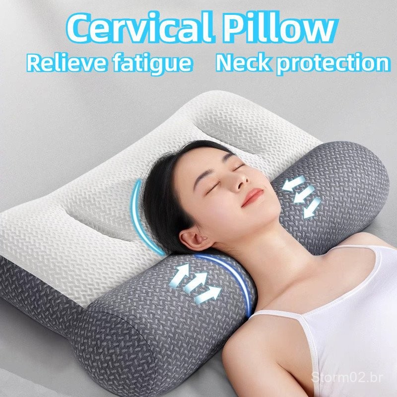 Travesseiro Cervical Ortopédico para Pescoço Ajuda a Dormir e Fornece ...