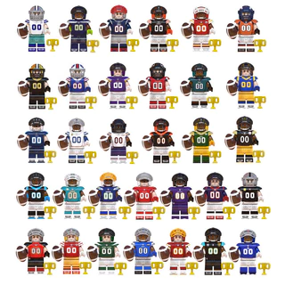 BONECO JOGADOR FUTEBOL AMERICANO BLOCO DE MONTAR