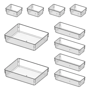 Kit 10 Organizador Modular Gaveta Acrílico Multiuso Cor Transparente em Oferta na Shopee
