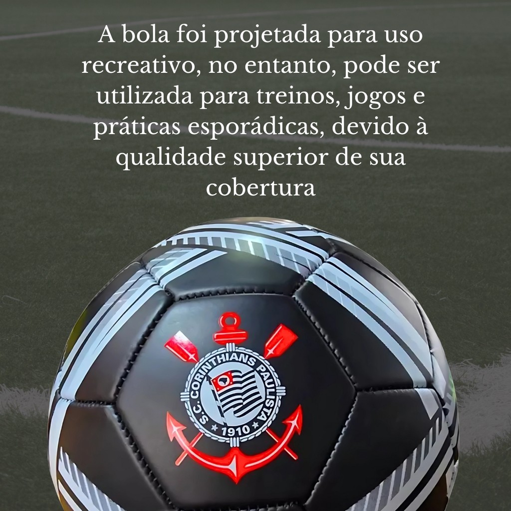 Kit Bola De Futebol Corinthians Nº5 Com Garrafa 700ml Squeeze