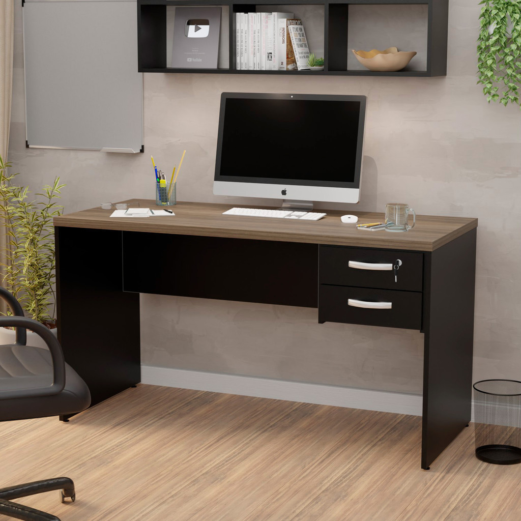 Mesa De Escritório Escrivaninha 1.40x60 C/gaveteiro Netmobil | Shopee ...