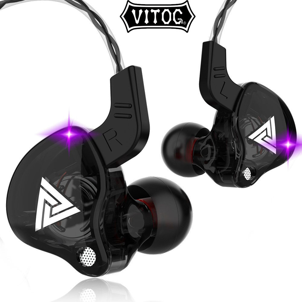 Vitog QKZ AK6 Fones De Ouvido Com Fio 3,5mm Microfone De Alta Qualidade Super Cancelamento De Ruído Sport Running Fone Fita De Pescoço