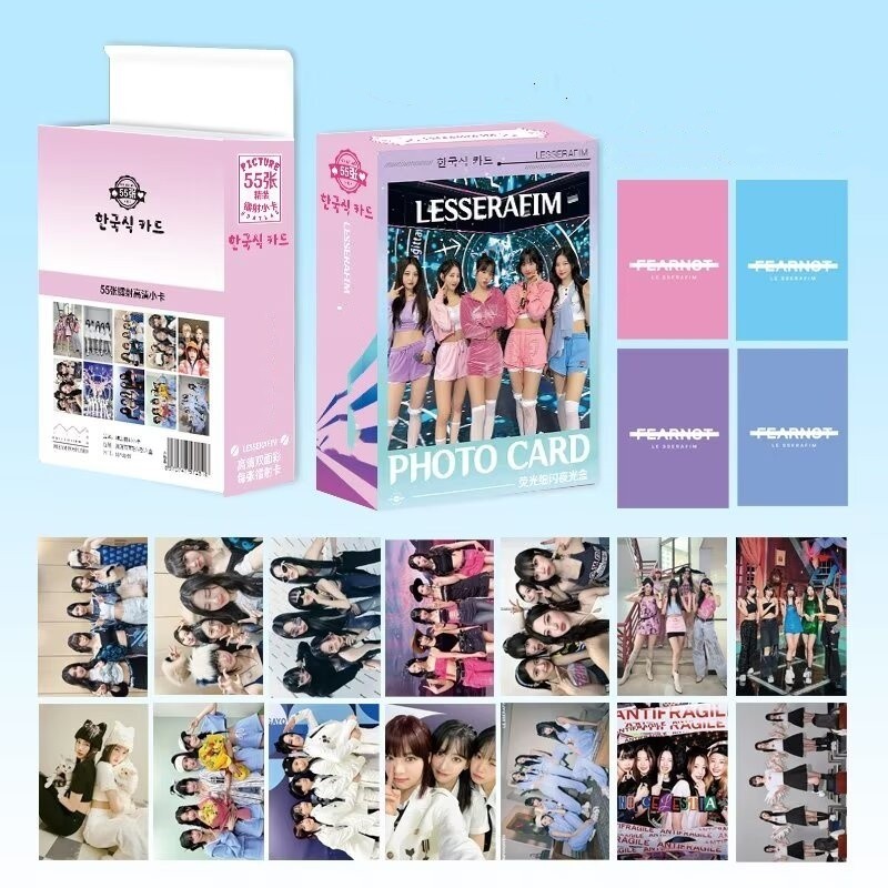 50-124pcs LE SSERAFIM Laser HOLOGRAPHIC LOMO Cards Perfect Night