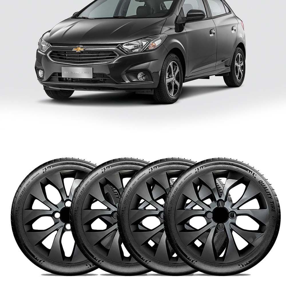 Jogo de Calota Aro 14 Fixação Para Parafuso Onix Prisma 2017 a 2019