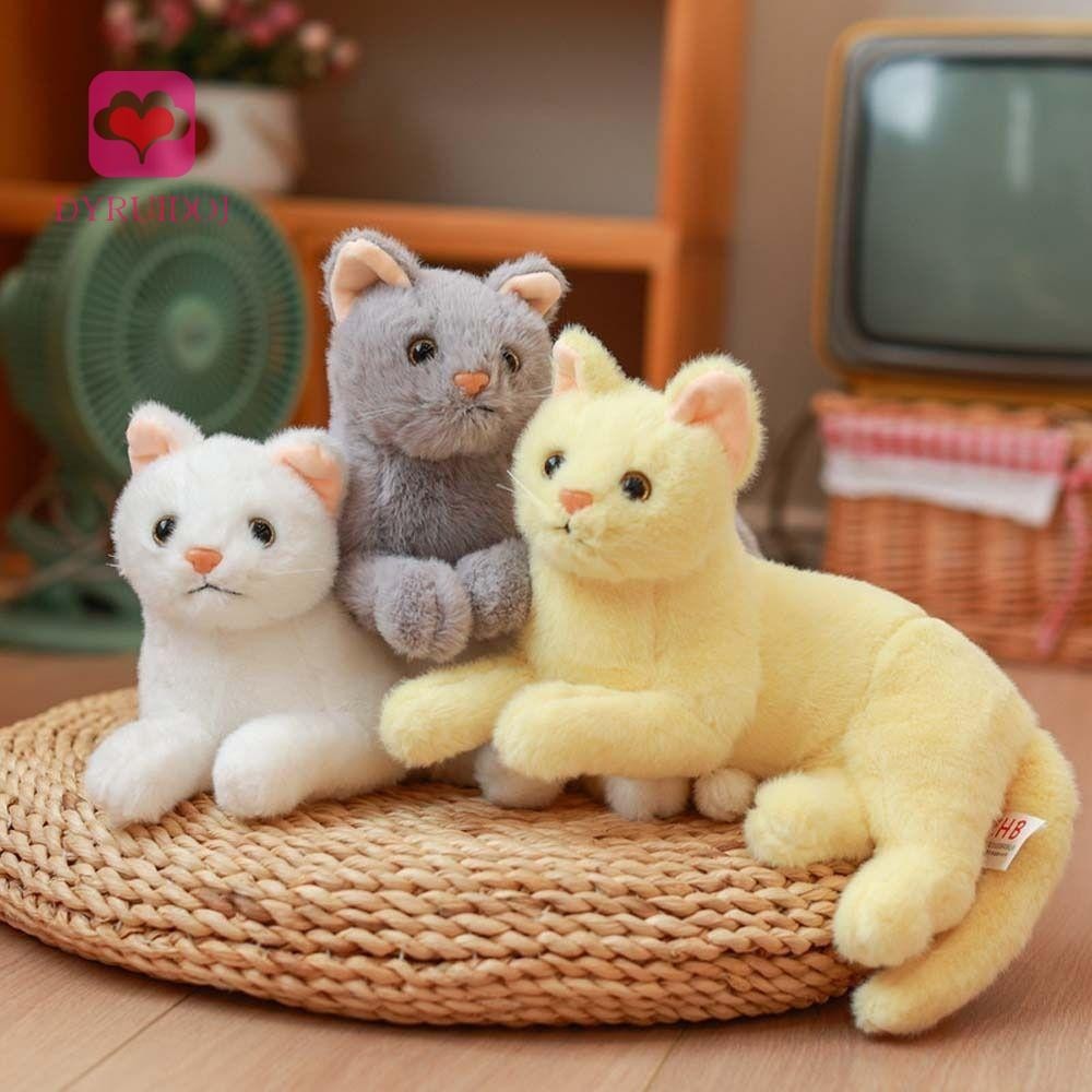 ADYRUIDOJ Simulação Pelúcia De Gato Brinquedo Joelho Bonito Almofada De Sono Decoração De Casa Apaziguador Suave Sofá