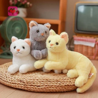 ADYRUIDOJ Simulação Pelúcia De Gato Brinquedo Joelho Bonito Almofada De Sono Decoração De Casa Apaziguador Suave Sofá