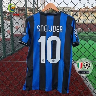 2010 Milan Home Retro Futebol Jersey manga curta SNEIJDER 10 camisas