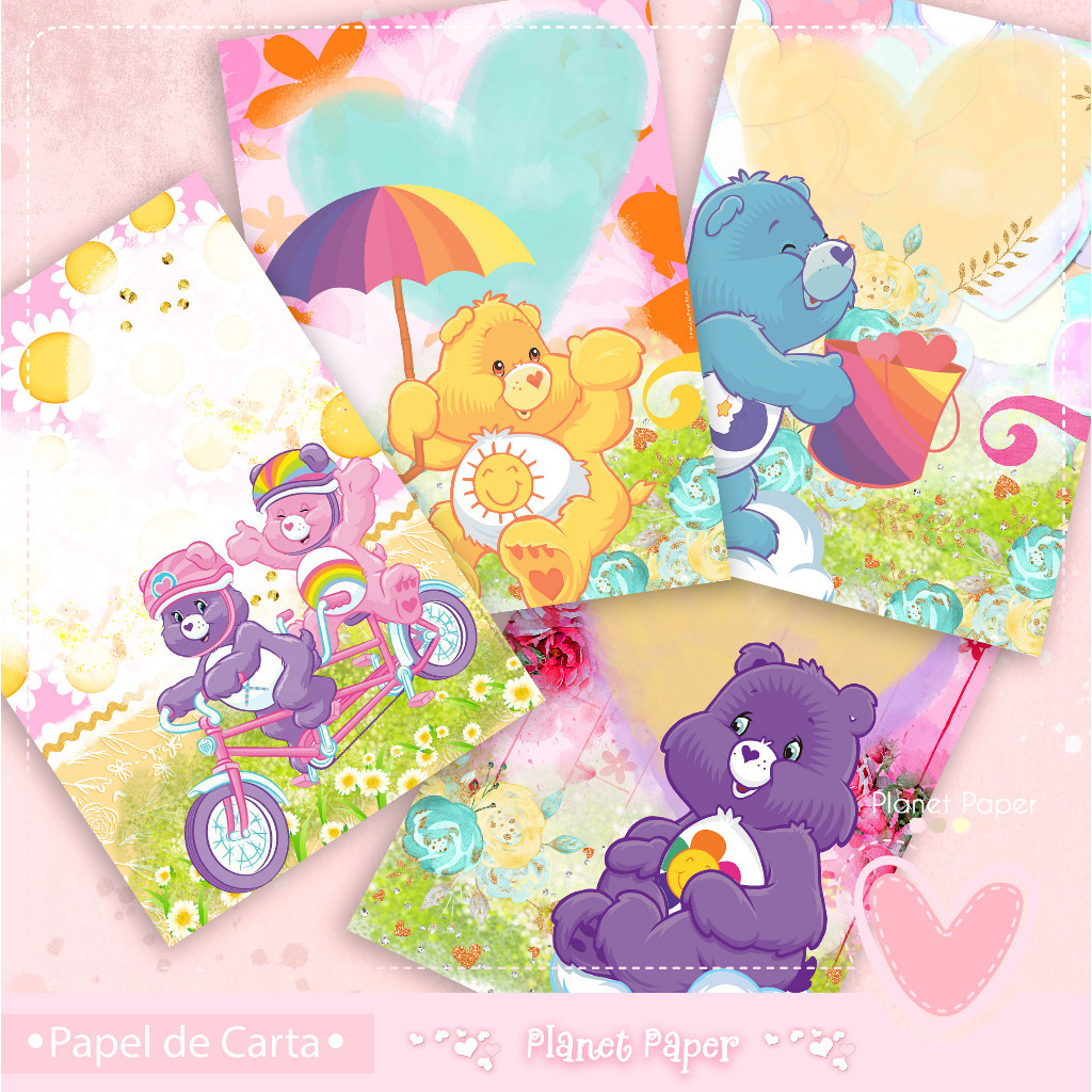 Papel de Carta Ursinhos Carinhosos (04 Papéis diferenciados) | Shopee ...