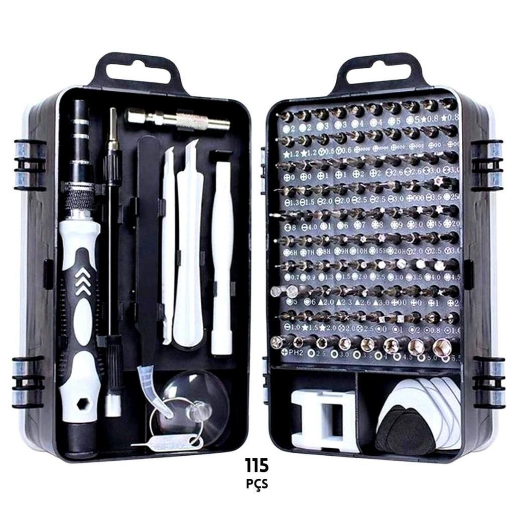 Kit Ferramentas 115 Peças Jogo Mini Chaves Precisão Multiuso Celular Notebook Tablet