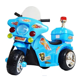Mini Moto Eletrica Azul Infantil Policia 6V 18W Sons/Luzes c/ Bagageiro BW-006 - Importway em Oferta na Shopee