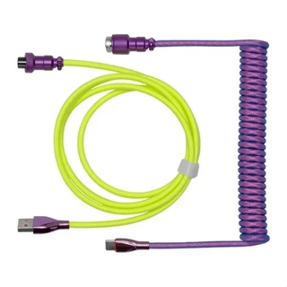 Cabo USB-A Para Tipo C Pichau Meduza RV, Trancado, Nylon, GX12, Roxo e Verde, PCH-MRV-01 em Oferta na Shopee