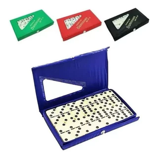 Jogo De Dominó  De Osso Profissional Com 28 Peças Com Estojo De Maleta Com Cores-envio imediato em Oferta na Shopee