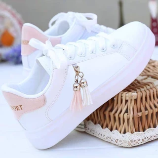 Lovito Tênis estilo preppy simples para mulheres LFA46154