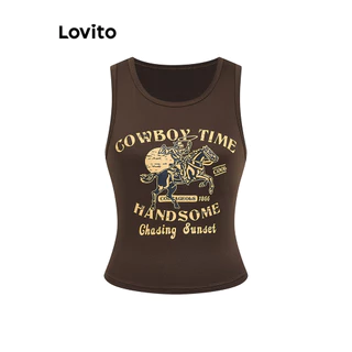 Lovito Regata Casual Lisa para Mulheres L101AD117