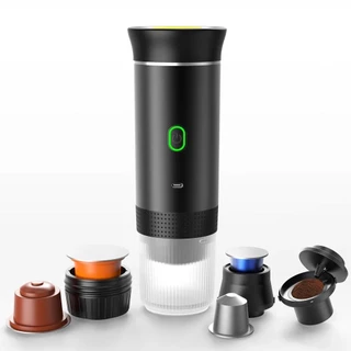 Máquina De Café Expresso Portátil Elétrica Sem Fio Para Carro E Casa Acampamento Cafeteira 3-Em-1 Cápsula Pó Viagem