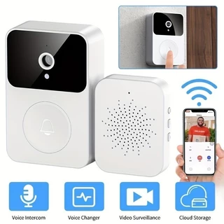 Campainha Sem Fio Wifi Com Câmera HD 1080P X9 - Visão Noturna/ Alarme/ Vídeo Porteiro e Recarregável USB - WYL em Oferta na Shopee