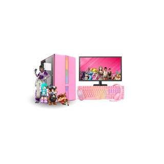 Computador Infantil Completo Intel I5 Memoria 16gb Kit Gamer Rosa