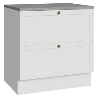 Balcão de Cozinha 80 cm 2 Gavetas Branco Vik Madesa em Oferta na Shopee