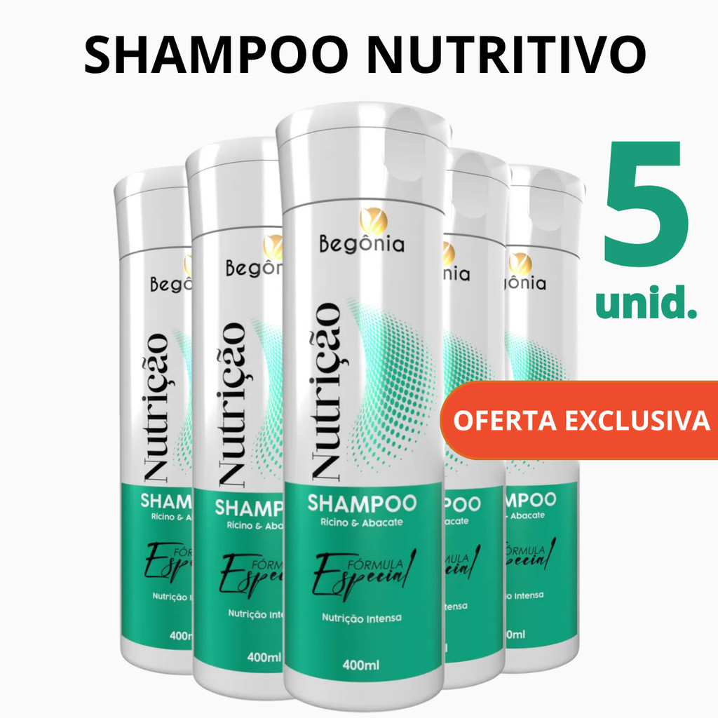 5 Shampoo Nutrição Anti Frizz e Ressecamento 400ml Cronograma Capilar ...