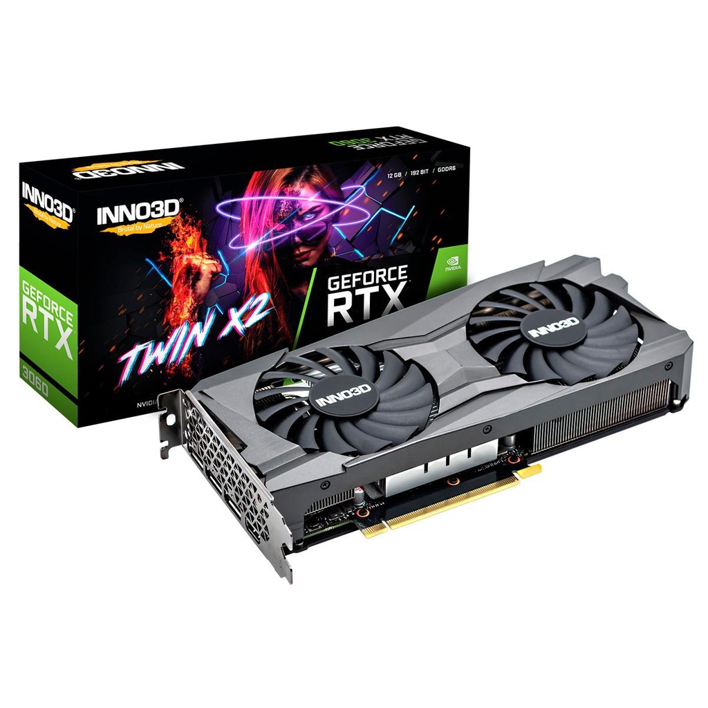 Placa de Vídeo Inno3d Geforce Rtx 3060 Twin X2 12gb Gddr6 192-Bit N30602-12d6-119032ah