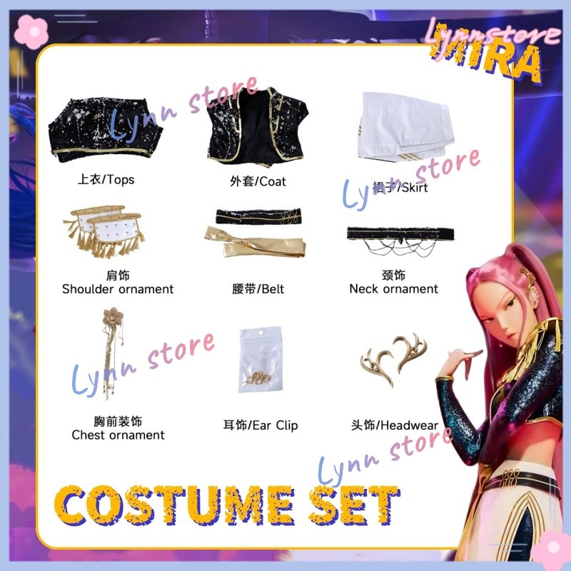Novidades KPOP DEMON HUNTERS Cosplay Peruca RUMI ZOEY MIRA Preto Ouro ...