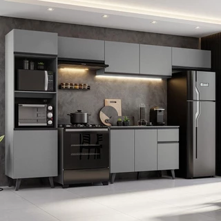 Armário de Cozinha Completa 340 cm Nice Madesa 01 em Oferta na Shopee