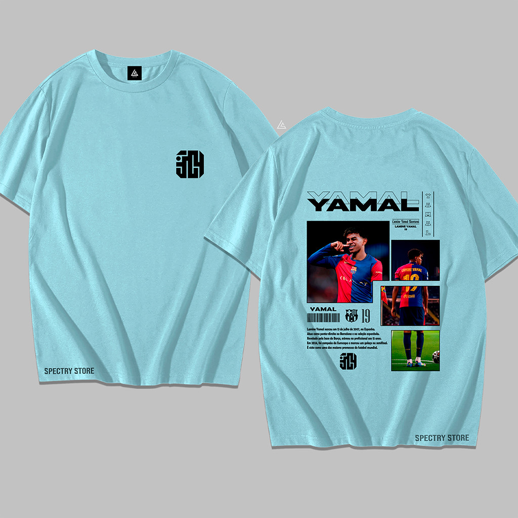 Camisa Camiseta Lamine Yamal 19 Barca Futebol Streetwear Algodão