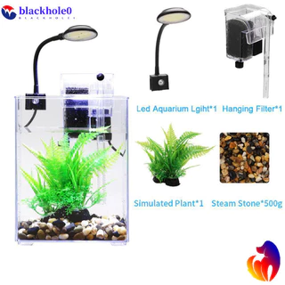 BH Pequeno Tanque De Peixes , Aquário Com Luz LED , Filtro Montado Na Parede , Filtragem Ecológica , Oxigenação E Onda