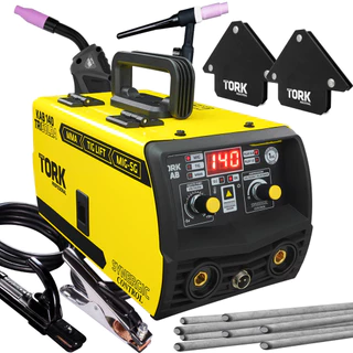 Maquina Aparelho de Solda 140A Eletrodo Tocha Mig + Tocha Tig Tork 220V em Oferta na Shopee
