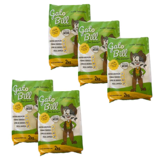 KIT 5X AREIA SANITÁRIA MÉDIO BIODEGRADÁVEL 2KG GATOBILL