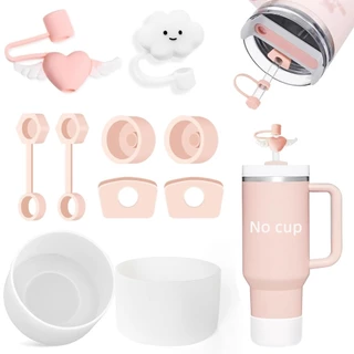 Conjunto À Prova De Derramamento De Silicone Para Acessórios De Copos for Stanley Incluindo Tampa 6 Peças , 2 De Cobertura De Palha Canudos De 9-10 mm Bota 40oz 30oz Tumbler