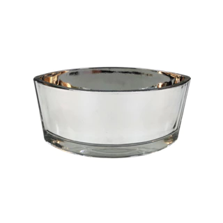 Vaso de Vidro Pequeno Prata Metálico Losango para Casa 11cm