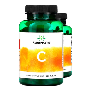 Kit 2x Vitamina C tamponada 500 mg Swanson 250 Tabs Importado/Made in Usa