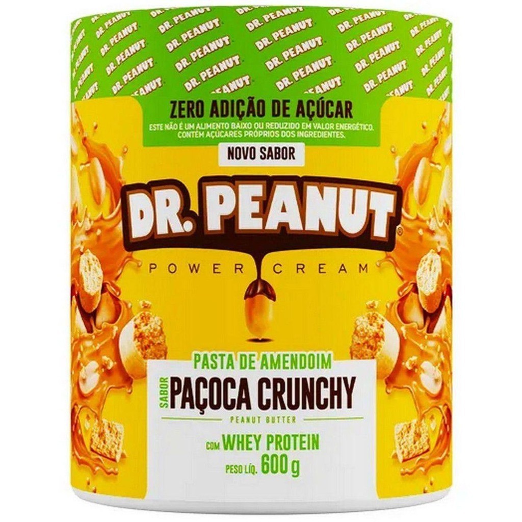 Pasta de Amendoim DR. Peanut Paçoca Crunchy Whey Protein-650 | Shopee
