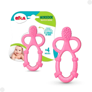 Mordedor Escovinha Rosa Massageador De Gengiva 4+ 1253 Elka
