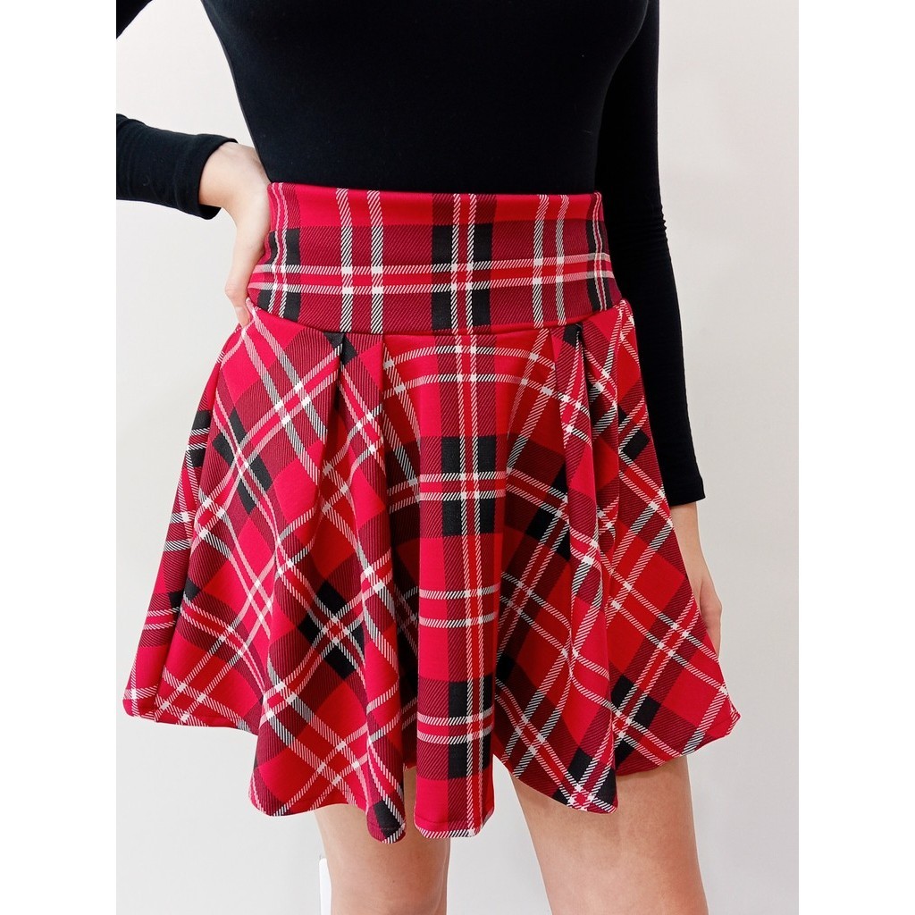 Saia Curta Colegial Com Pregas Xadrez Shopee Brasil