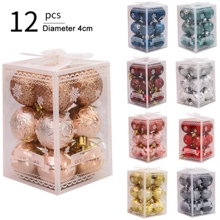 12x Bolas De Natal Árvore Xmas Home Decoração Glitter Baubles Festa De Casamento Ornamentos