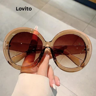 Lovito Óculos de sol casuais simples e contrastantes para mulheres LFA44666