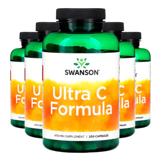 Kit 5x Vitamina C Ultra Formula Swanson 250 Caps Importado /Made in Usa