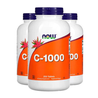Kit 3x Vitamina C 1000mg e Rosa Mosqueta Now Foods 250tab/Made in Usa
