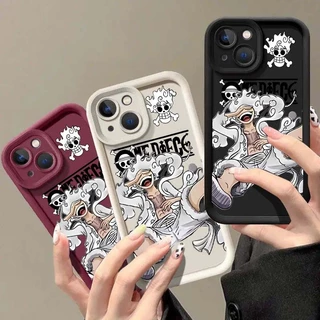 Capa Para iPhone 16 15 14 Pro Max 13 12 11 15 Plus X XS XR 7 8 Anime One Piece Nica Luffy Macio À Prova De Choque Coreano Luxo Casal Proteção De Lente De Desenho Animado