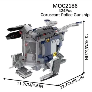 Pequenas partículas compatíveis Lego MOC Star Wars 2 minifiguras farol vôo motocicleta Carlkai lancha Shuttle montagem presente