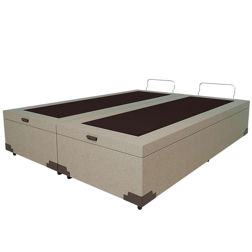 Base para Cama Box Queen Martin Premium com Baú Linho (47x158x198 cm) Cru