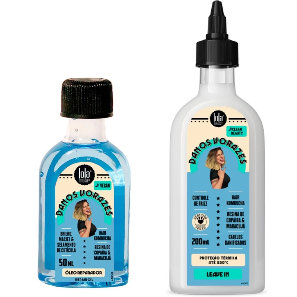 Kit 2 Unidades Danos Vorazes Leave -in e Óleo Lola Cosmetics