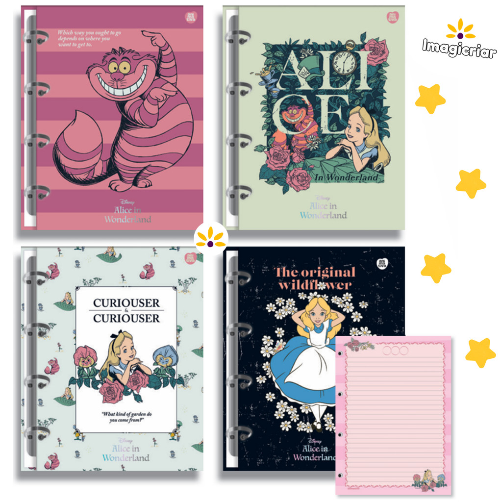 Caderno Argolado ou Refil Alice no País das Maravilhas Animativa ...